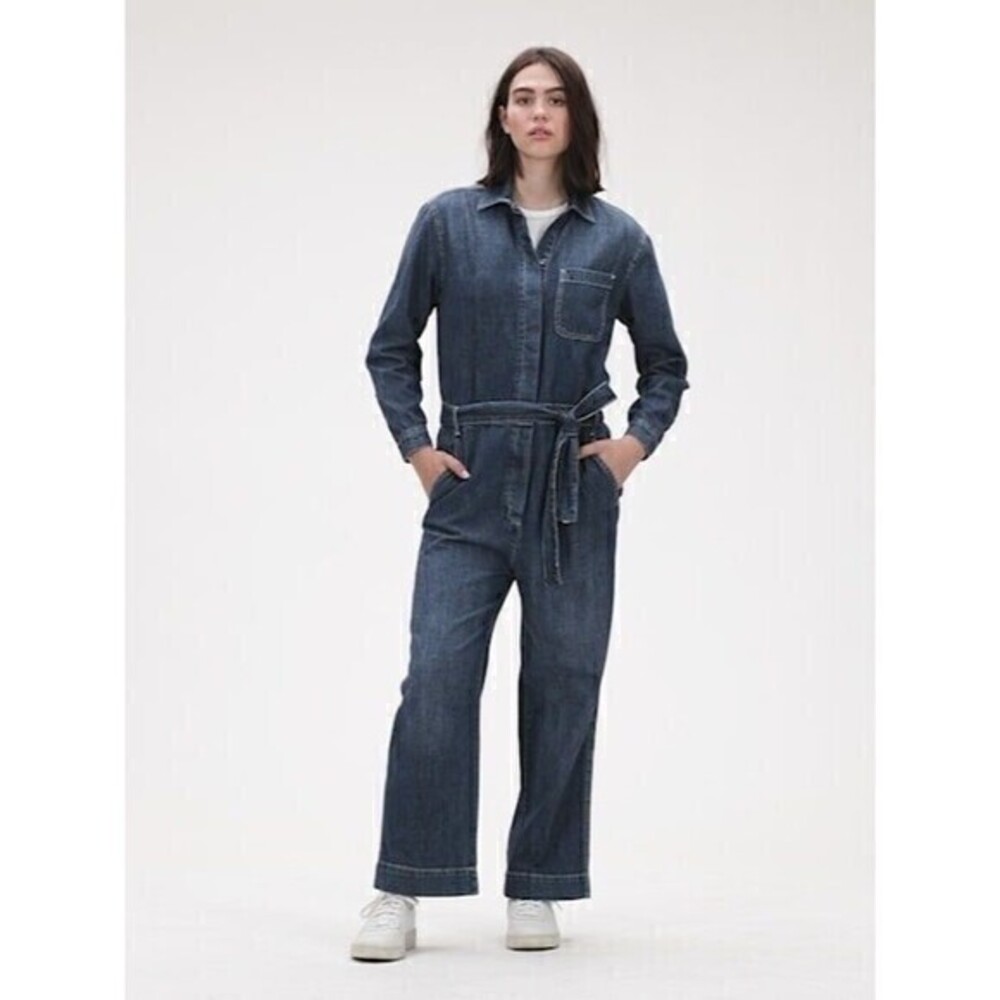 Gap Denim Boilersuit with Cropped Wide legs petite Jumpsuit Jean